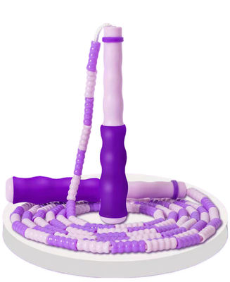 Colore viola Fitness salto corda molle con perline Salto corda per bambini