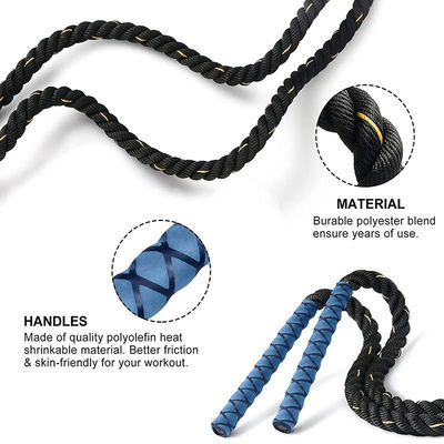 Corde di salto fitness aggiornamento Corde di salto portanti peso Poliestere Nylon Corda spessa allenamento di fitness migliorato