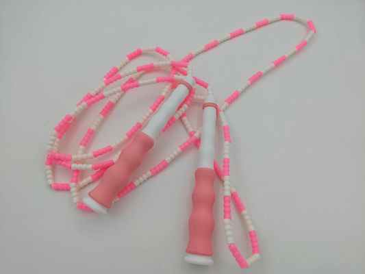 Corda da salto Corda di nylon a perline morbide con lunghezza regolabile e maniglie ondulate Progettata per esercizi moderati e fitness per bambini Corda da salto