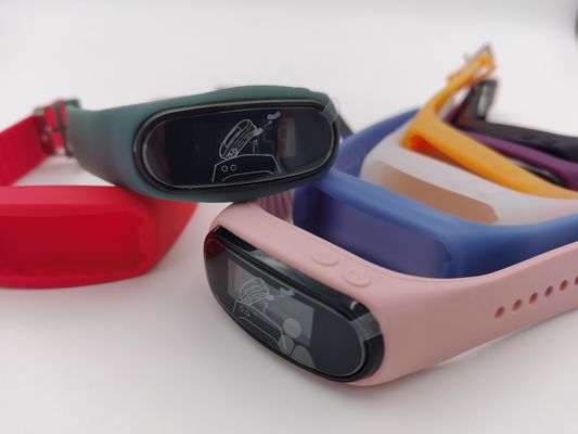 Rettangolo rosa di silicone indossabile passo tracker pedometro semplice polso
