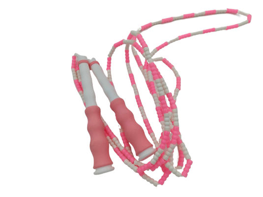 Corda da salto Corda di nylon a perline morbide con lunghezza regolabile e maniglie ondulate Progettata per esercizi moderati e fitness per bambini Corda da salto
