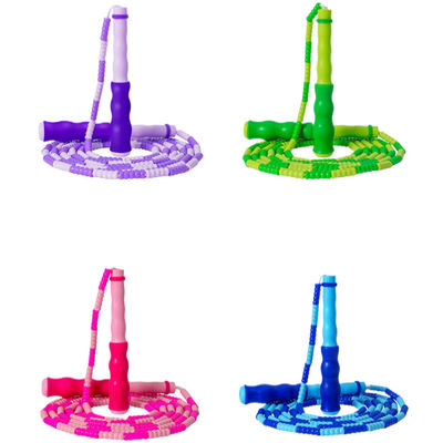 Corda da salto Corda di nylon a perline morbide con lunghezza regolabile e maniglie ondulate Progettata per esercizi moderati e fitness per bambini Corda da salto