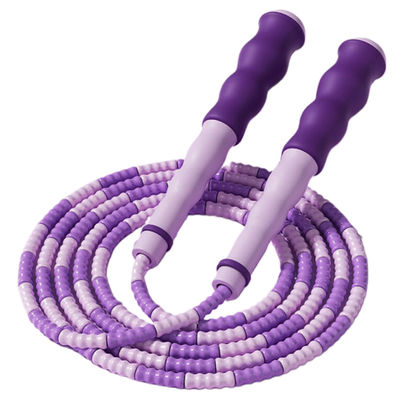 Corda da salto Corda di nylon a perline morbide con lunghezza regolabile e maniglie ondulate Progettata per esercizi moderati e fitness per bambini Corda da salto