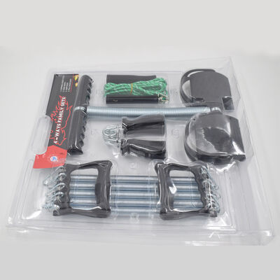 Set di fitness multifunzionale con fascia di resistenza del pedale del piede a molla Manica di legno Salto corda presa rinforzante e allenamento muscolare Set in quattro pezzi
