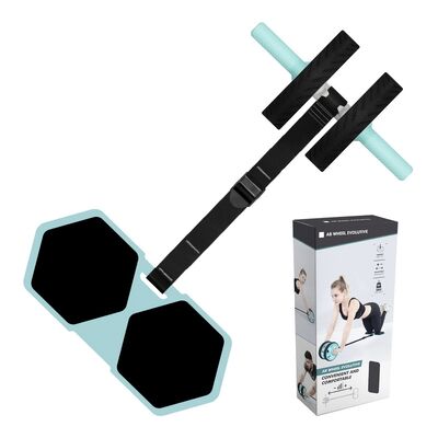 Set di ruota addominale multifunzionale con tappetino per le ginocchia e fascia elastica per l'allenamento del core a casa e l'allenamento per tutto il corpo