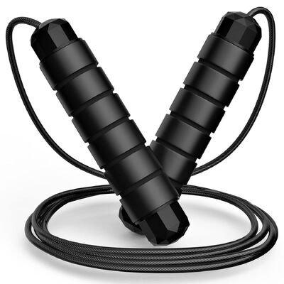 Logo personalizzato fitness salto a corda professionale con 325g di peso e colore nero