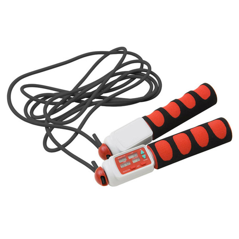 Corda di salto fitness regolabile con filo di PVC corda di salto ponderata con logo di colore personalizzato e maniglia ABS in schiuma