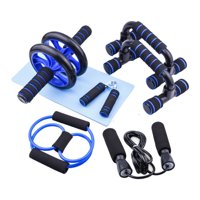 Attrezzature per la palestra a domicilio Con Ab Roller Sping Up Bar Resistance Bands Jump Rope And Mat